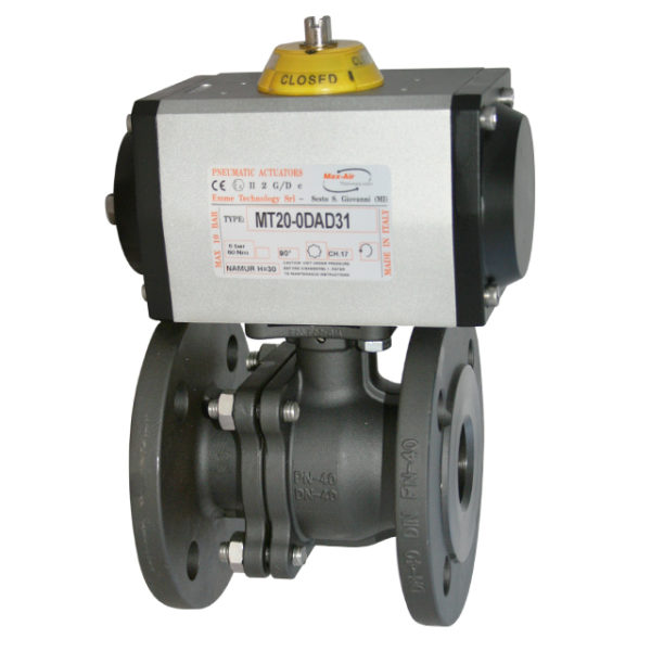 Carbon Steel Ball Valve - Flanged PN16 - Single Acting Pneumatic Actuator