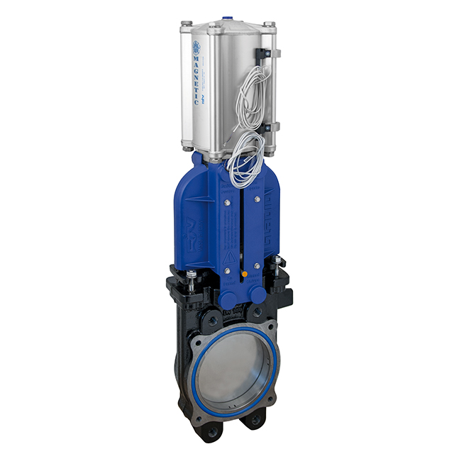 Cast Iron Knife Gate Valve Unidirectional Double Acting Pneumatic